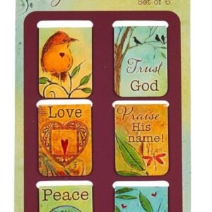 Magnetic Bookmarks God gives peace. Set of 6