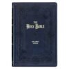 Midnight Blue Art Nouveau Framed Faux Leather Giant Print Full-size KJV Bible with Thumb Index