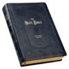 Midnight Blue Art Nouveau Framed Faux Leather Giant Print Full-size KJV Bible with Thumb Index