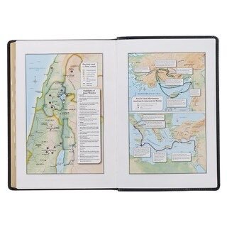 Midnight Blue Art Nouveau Framed Faux Leather Giant Print Full-size KJV Bible with Thumb Index