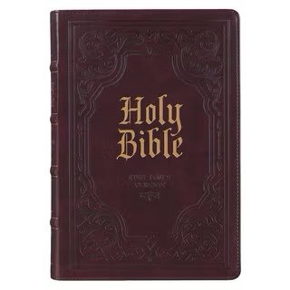 Antiqued Dark Brown Faux Leather Giant Print Full-size KJV Bible with Thumb Index
