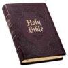 Antiqued Dark Brown Faux Leather Giant Print Full-size KJV Bible with Thumb Index