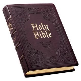 Antiqued Dark Brown Faux Leather Giant Print Full-size KJV Bible with Thumb Index
