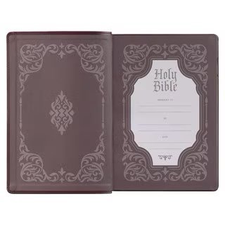 Antiqued Dark Brown Faux Leather Giant Print Full-size KJV Bible with Thumb Index