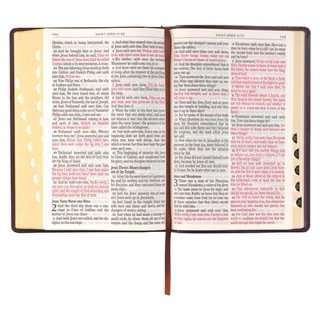 Antiqued Dark Brown Faux Leather Giant Print Full-size KJV Bible with Thumb Index