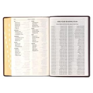 Antiqued Dark Brown Faux Leather Giant Print Full-size KJV Bible with Thumb Index