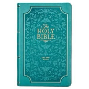 Teal Faux Leather Giant Print Standard-size KJV Bible with Thumb Index