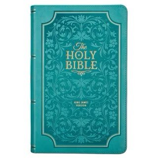 Teal Faux Leather Giant Print Standard-size KJV Bible with Thumb Index
