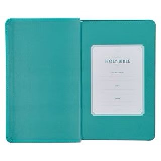 Teal Faux Leather Giant Print Standard-size KJV Bible with Thumb Index