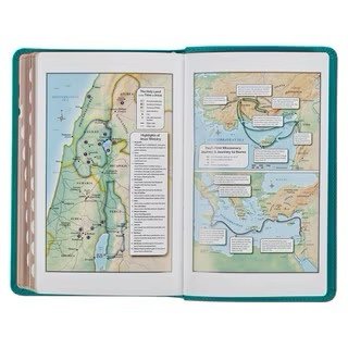 Teal Faux Leather Giant Print Standard-size KJV Bible with Thumb Index