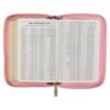 Burgundy and Pink Floral Faux Leather Compact KJV Bible with Zippered Closure