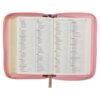 Burgundy and Pink Floral Faux Leather Compact KJV Bible with Zippered Closure