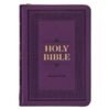 Iris Purple Faux Leather Compact King James Version Bible with Zippered Closure