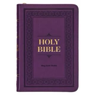 Iris Purple Faux Leather Compact King James Version Bible with Zippered Closure