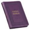 Iris Purple Faux Leather Compact King James Version Bible with Zippered Closure