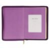 Iris Purple Faux Leather Compact King James Version Bible with Zippered Closure