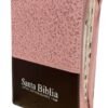 Biblia Tamaño Manual Letra Grande Rosada y Marrón 14 puntos (Zipper)