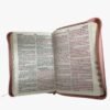 Biblia Tamaño Manual Letra Grande Rosada y Marrón 14 puntos (Zipper)