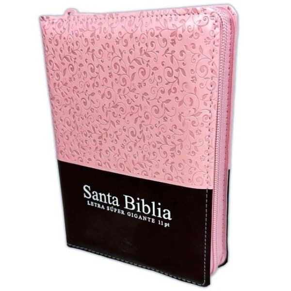 Biblia Compacta Letra Grande Rosada 11 puntos (Zipper)