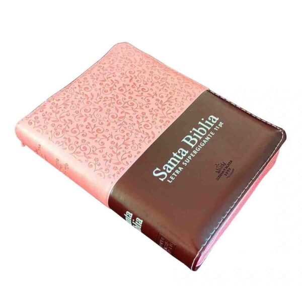 Biblia Compacta Letra Grande Rosada 11 puntos (Zipper)