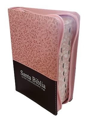 Biblia Compacta Letra Grande Rosada 11 puntos (Zipper)