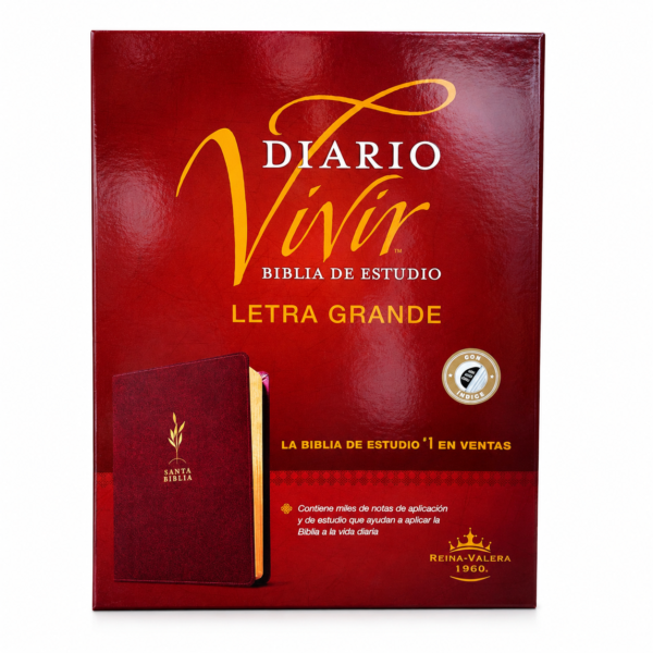 Biblia de Estudio Diario Vivir Letra Grande Índice Rojo Vino