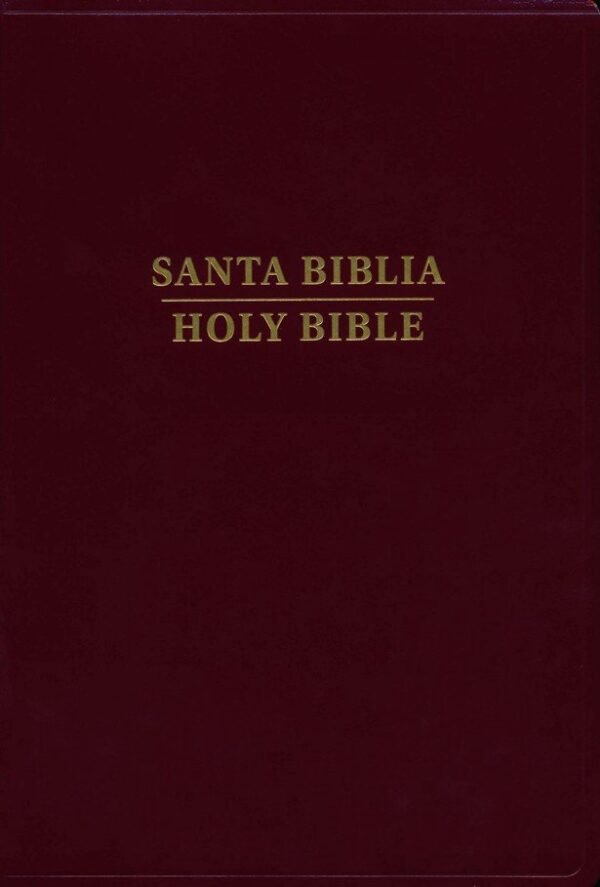 RVR 1960/KJV Biblia bilingue letra grande, borgona imitacion piel, con indice