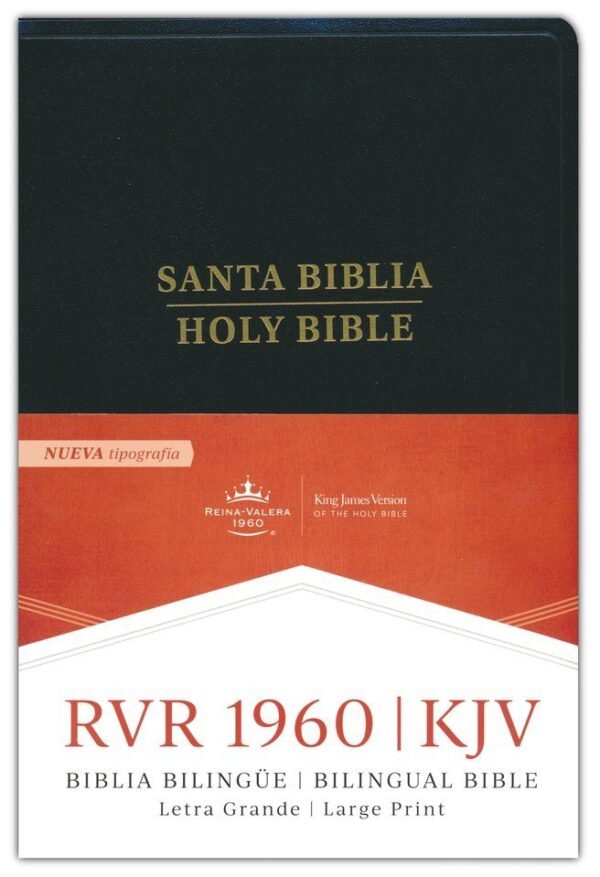RVR 1960/KJV Biblia bilingue letra grande, negro imitacion piel, con indice