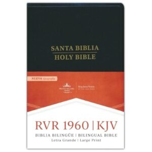 RVR 1960/KJV Biblia bilingue letra grande, negro imitacion piel, con indice