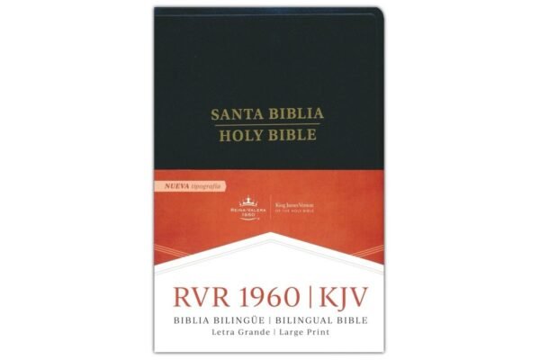RVR 1960/KJV Biblia bilingue letra grande, negro imitacion piel
